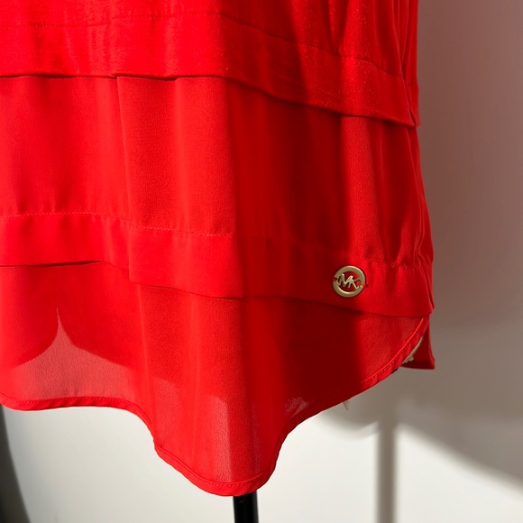 MICHAEL MICHAEL KORS || Sleeveless Orange Mix Blend Top. Sz. M - Picture 4 of 11